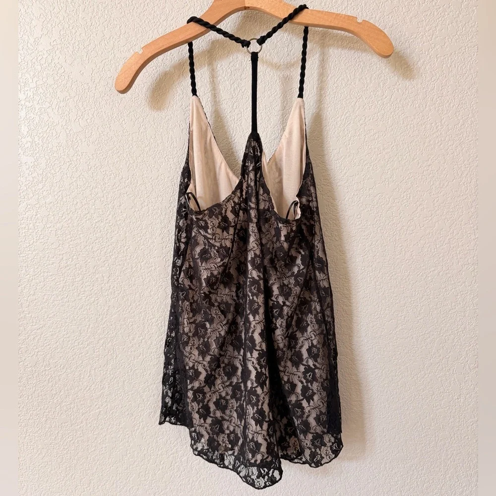 Nine Bird Black Lace Cord Strapy Razorback Dressy Shirt Size M NWT from Buckle - Picture 5 of 10
